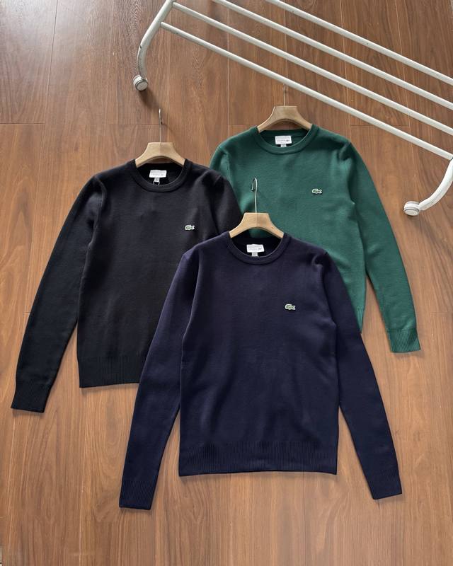 1:1高版本 Lacoste法国鳄鱼男装 经典标准版圆领针织羊毛衣衫 官网新款 秋冬高版本系列 鳄鱼经典之作！标志性鳄鱼刺绣 400克左右 尺码M-2Xl！ 百