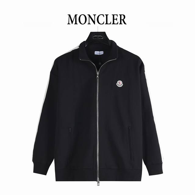 Moncler 蒙口 25Fw 简约徽标Logo侧边织带拼接套装拉链外套 25S蒙口秋季新款高品质明星同款休闲套装，定织定染纯棉料 舒适柔软 小Logo刺绣 ，