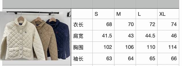 25拉夫劳伦老钱风间棉棉衣 整件衣服的布料是100%尼龙防静电布料，内层填充物是再生提炼纤维，轻薄的同时保暖效果极好，不会有臃肿的浮夸效果， 衣服的领口，下脚，