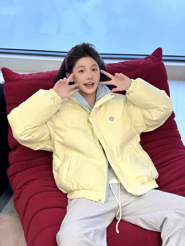 Lululemon 露露乐檬 2025 秋冬本命色！Lululemon 鹅黄面包服，抗寒又显白 谁懂啊家人们！Lululemon 2025 新款鹅黄面包服直接戳