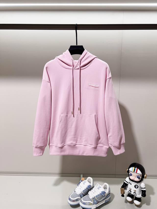 Balenciaga 巴黎世家420克纯棉连帽卫衣 经典前后幅可乐波浪字母Logo刺绣工艺 官方同步 1:1原版开模 时尚个性 百搭潮流 纯原品质 原版洗水面料