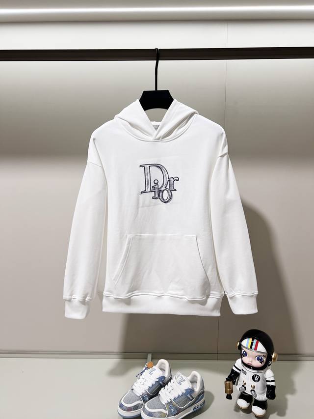 Dior 迪奥 420克纯棉面料连帽卫衣 胸前标识字母Logo刺绣涂鸦喷墨工艺 官方同步 高版本 高品质 时尚个性 百搭潮流 纯原品质 原版面料 吊牌 领标 水