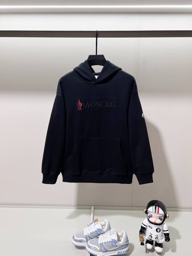 Moncler 蒙口 420克纯棉连帽卫衣 拼色刺绣字母排列Logo手臂章仔标识 官方同步 高版本 高品质 时尚个性 百搭潮流 纯原品质 原版面料 吊牌 领标