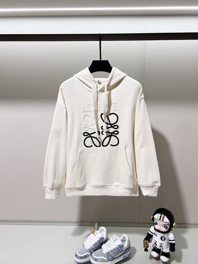 Loewe 罗意威 420克纯棉连帽卫衣 立体拼色刺绣大字母图腾Logo标识 官方同步 高版本 高品质 时尚个性 百搭潮流 纯原品质 原版面料 吊牌 领标 水洗