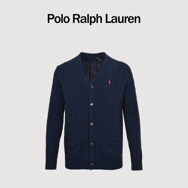 Ralph Lauren 拉夫劳伦 25Fw 刺绣小马标绞花针织毛衣开衫 胸口高密度百灵达万针刺绣，吊牌辅料全部还原原版。 面料采用进口纯棉纱线混纺羊毛，上身舒