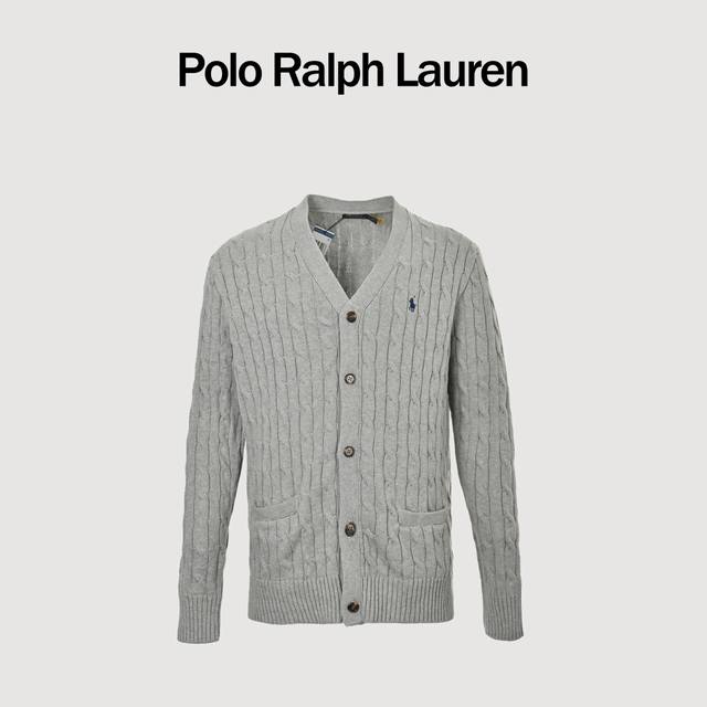 Ralph Lauren 拉夫劳伦 25Fw 刺绣小马标绞花针织毛衣开衫 胸口高密度百灵达万针刺绣，吊牌辅料全部还原原版。 面料采用进口纯棉纱线混纺羊毛，上身舒