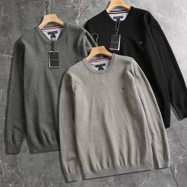高品质 汤米Tommy Hilfiger毛衣针织衫男装纯棉圆领打底衫毛衣线衣 天花板汤米毛衣 高品百搭经典款 汤米家最最经典的毛衣！！！简约时尚大方款式！男人的