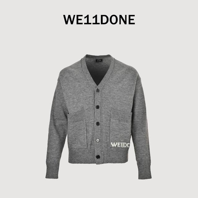 We11 Done 24Fw 冬季新款白露明星同款简约Logo刺绣毛衣针织衫外套 高克重1 克面料，区别于市面上普通面料 紧实有型 久穿不易变形 潮流高级感感十