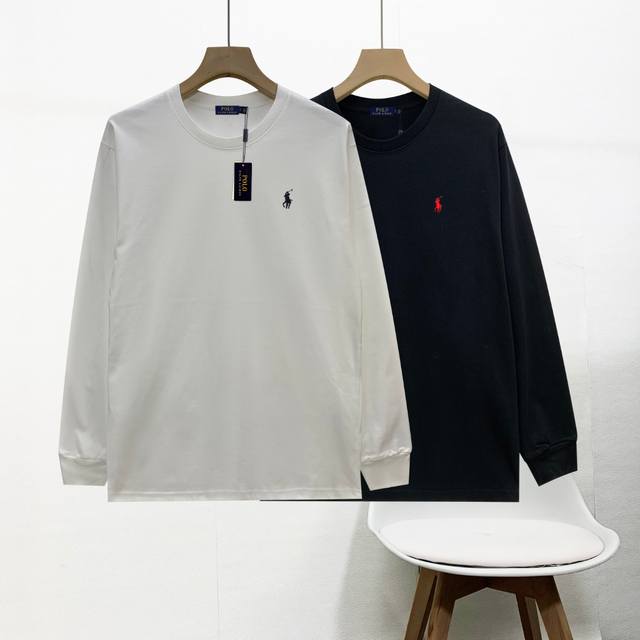 Polo拉夫劳伦长袖刺绣新款休闲纯棉舒适长袖T恤 高品质首选，胸前经典虎头刺绣帅气 简约干练的圆领设计，款式简单大方，超级百搭，不论是单穿还是内搭，都非常棒 2