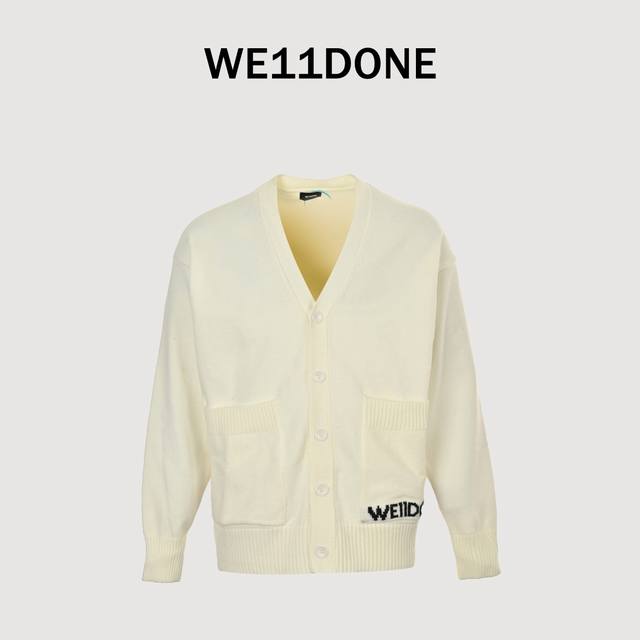 We11 Done 24Fw 冬季新款白露明星同款简约Logo刺绣毛衣针织衫外套 高克重1 克面料，区别于市面上普通面料 紧实有型 久穿不易变形 潮流高级感感十