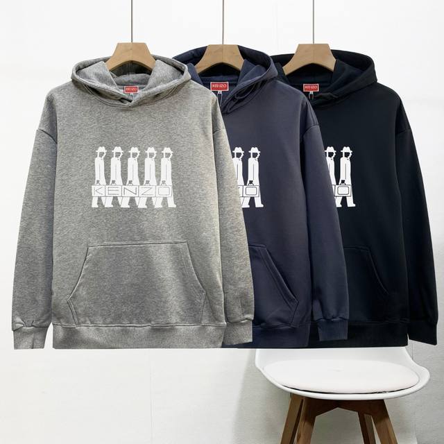高品质 Kenzo连帽刺绣卫衣新款刺绣工艺情侣款毛圈卫衣 高端高品系列 绝对强烈推荐！高品质，细节很到位， 舒适透气！胸前经典Logo虎头刺绣，舒适不紧绷，做工