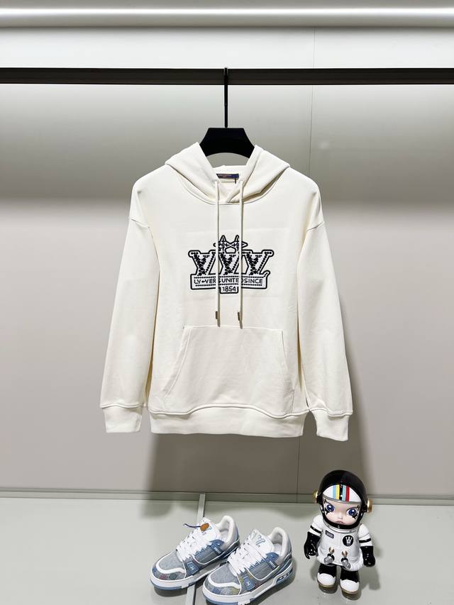 Louisvuitton 路易威登420克纯棉连帽卫衣 胸前品牌字母Logo数字1854刺绣标识 官方同步 高版本 高品质 时尚个性 百搭潮流 纯原品质 原版面