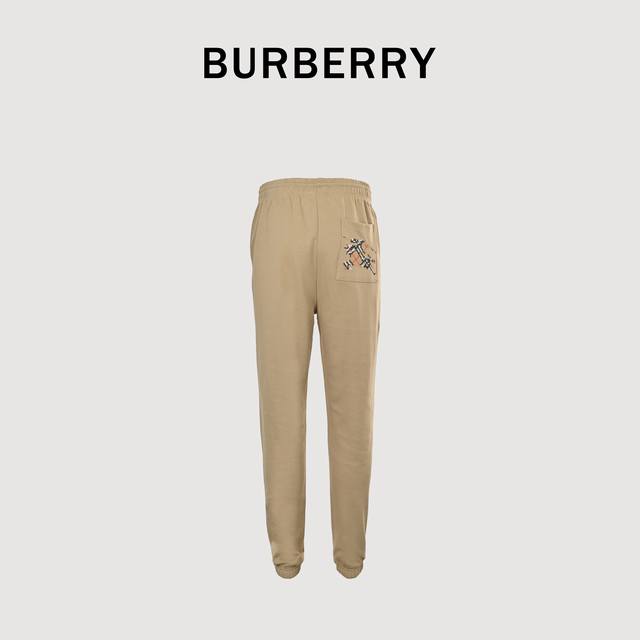 Burberry巴宝莉Bbr 战马十字绣套装休闲长裤 高级全棉毛圈面料，肌理感丰富有趣，不同于传统卫衣外套面料，这块面料的手感很好，上身就是那种精英休闲的味道，