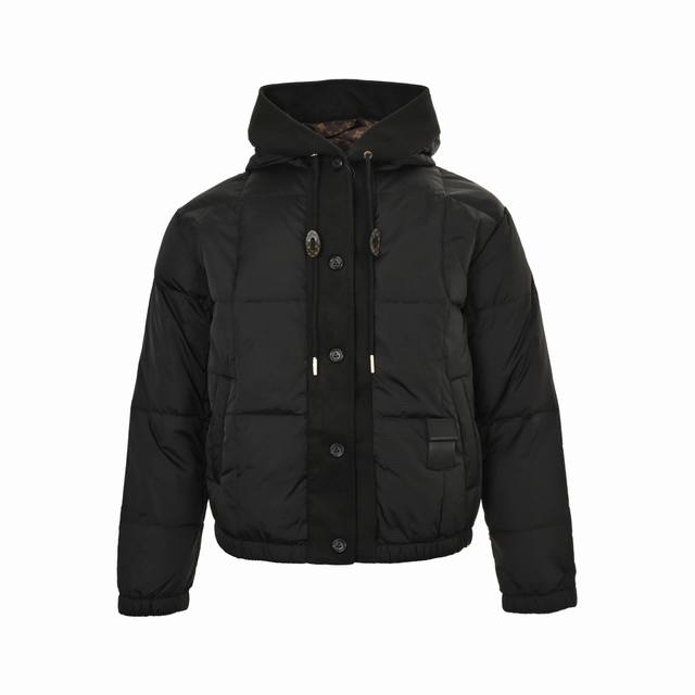 Louis Vuitton 路易威登 压花皮标细格纹连帽羽绒服 定制 Yb进口防风防水尼龙材质 其工艺还原 升级材质 提升秋冬御寒功能 白银填充内里 整件轻盈保