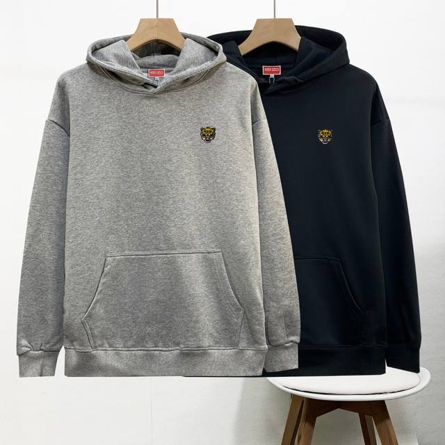 高品质 Kenzo连帽刺绣卫衣新款刺绣工艺情侣款毛圈卫衣 高端高品系列 绝对强烈推荐！高品质，细节很到位， 舒适透气！胸前经典Logo虎头刺绣，舒适不紧绷，做工