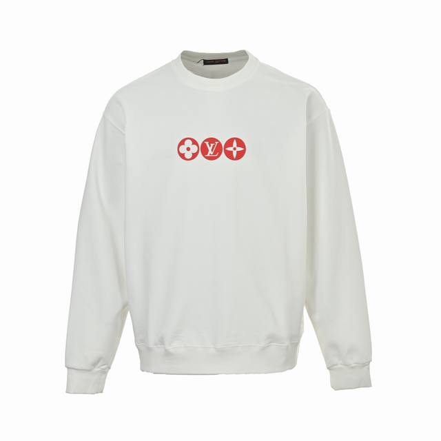 Louis Vuitton 路易威登 25Fw 硅胶三花圆领卫衣 480G高级精梳棉面料 专柜领标 代购级白色厚板吊牌 原版吊粒 前后都是立体发泡印花 层次感很