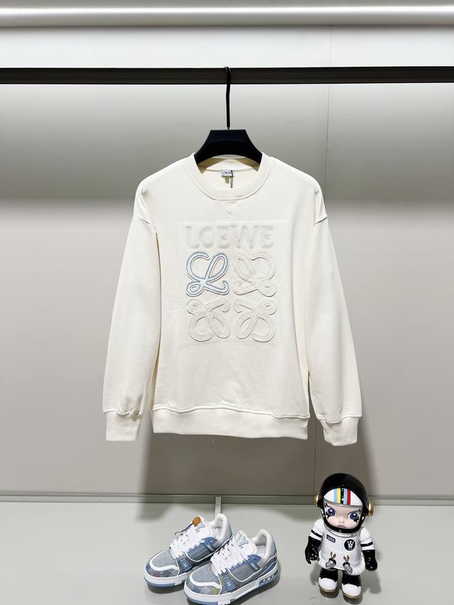 Loewe 罗意威 420克纯棉圆领卫衣 撞色字母针织图腾Logo贴布刺绣工艺 官方同步 高版本 高品质 时尚个性 百搭潮流 纯原品质 原版面料 吊牌 领标 水