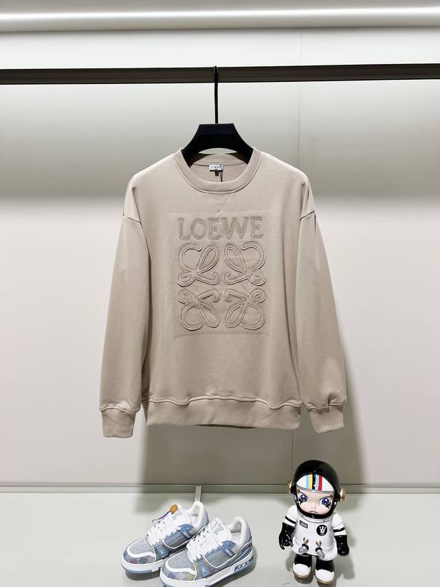 Loewe 罗意威 420克纯棉圆领卫衣 撞色字母针织图腾Logo贴布刺绣工艺 官方同步 高版本 高品质 时尚个性 百搭潮流 纯原品质 原版面料 吊牌 领标 水
