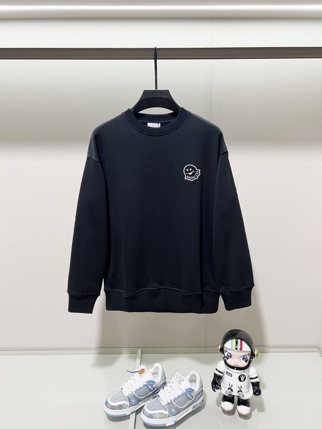 Moncler 蒙口 420克纯棉圆领卫衣 小怪物字母Logo植毛绣花品牌章仔工艺 官方同步 高版本 高品质 时尚个性 百搭潮流 纯原品质 原版面料 吊牌 领标