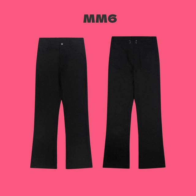 Maison Margiela Mm6 马吉拉四角标微喇微阔显瘦男女同款西装裤休闲裤 Color：黑色 Size：S M L Xl Number：2428 原版
