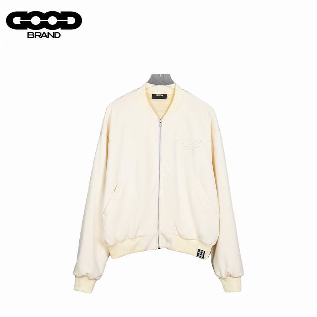 Goodbran珍珠串珠标语字母绣拉链连帽卫衣 面料采用500克毛圈高克重100%纯棉洗一辈子都不会变形的 男女同款 官网细节一致 全套包装 三标齐全 防潮纸