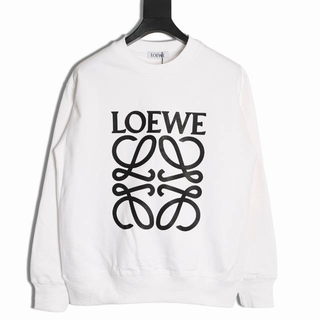 Loewe 罗意威 25Fw 四叶草印花圆领卫衣 480G高级精梳棉面料 专柜领标 代购级白色厚板吊牌 原版吊粒 前后都是立体发泡印花 层次感很强 男女同款 情