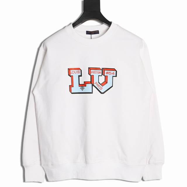 Louis Vuitton 路易威登 Lv 25Fw 54号印花圆领卫衣 480G高级精梳棉面料 专柜领标 代购级白色厚板吊牌 原版吊粒 前后都是立体发泡印花