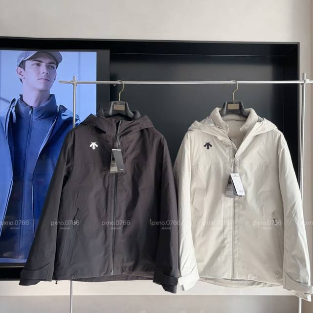 高端三合一 真羽绒 爆款25新品Descente迪桑特 运动健身户外登山必备男士高端羽绒内胆三合一冲锋衣两件套 户外专业滑雪、机车服羽绒服外套 迪桑特滑雪羽绒服