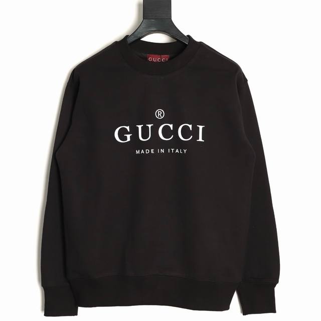 Gucci 古驰 25Fw 字母R标印花圆领卫衣 480G高级精梳棉面料 专柜领标 代购级白色厚板吊牌 原版吊粒 前后都是立体发泡印花 层次感很强 男女同款 情