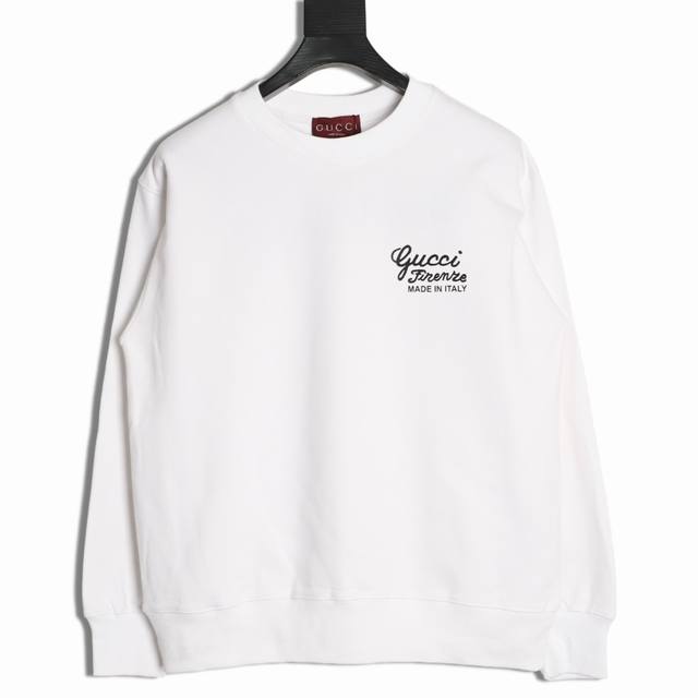 Gucci 古驰 25Fw 签名印花圆领卫衣 480G高级精梳棉面料 专柜领标 代购级白色厚板吊牌 原版吊粒 前后都是立体发泡印花 层次感很强 男女同款 情侣款