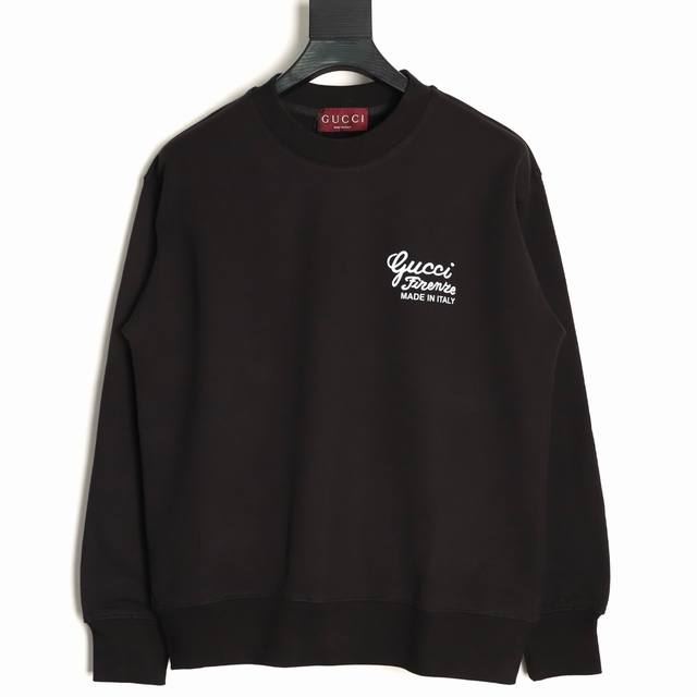 Gucci 古驰 25Fw 签名印花圆领卫衣 480G高级精梳棉面料 专柜领标 代购级白色厚板吊牌 原版吊粒 前后都是立体发泡印花 层次感很强 男女同款 情侣款