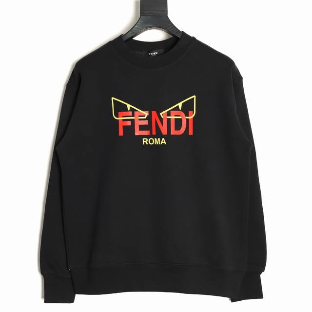Fendi 芬迪 25Fw 黄眼睛圆领卫衣 480G高级精梳棉面料 专柜领标 代购级白色厚板吊牌 原版吊粒 前后都是立体发泡印花 层次感很强 男女同款 情侣款
