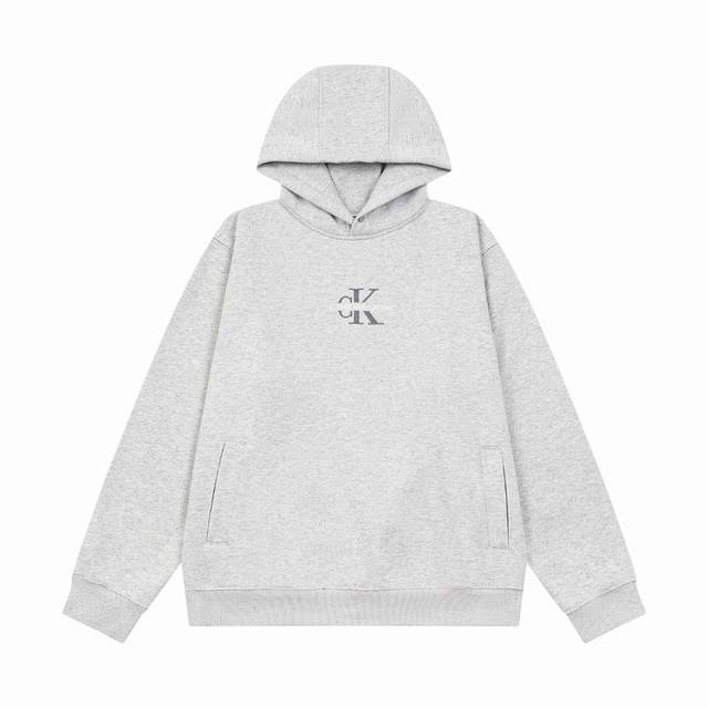 市场唯一正确版本！ 原版开发！定做字母Logo暗扣 秋冬Calvin Klein Ck秋季新款男女胸前字母印花连帽长袖卫衣 颜色： 黑色 灰色 尺码：S M L