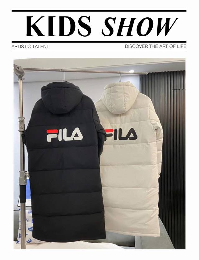 跑量福利 供 斐乐羽绒服！Fila 斐乐韩版羽绒服中长款过膝男女情侣装金裕贞同款加厚外套！御寒必备！F货没法比，绝对得公司内部渠道货，不是一般人能搞到此款，冬季