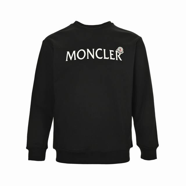 Moncler 蒙口 经典植绒字母Logo圆领卫衣 420克重纯棉面料毛圈底定制32支2*2螺纹 成衣两遍水洗处理 面料舒适亲肤无异感 定制定染面料 纺织密度高