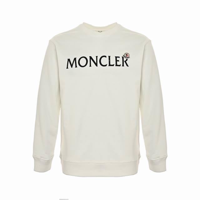 Moncler 蒙口 经典植绒字母Logo圆领卫衣 420克重纯棉面料毛圈底定制32支2*2螺纹 成衣两遍水洗处理 面料舒适亲肤无异感 定制定染面料 纺织密度高