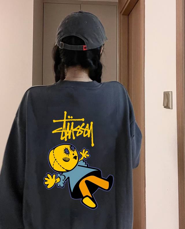 银狐绒加厚 Stussy斯图西布偶娃娃冬季加绒加厚圆领卫衣 高端冬季加绒卫衣系列 本款甄选530G银狐绒加厚面料 区别市场便宜货200G低廉单薄品质 软糯亲肤