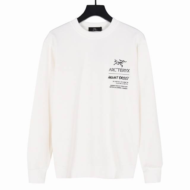 Arc’Teryx始祖鸟24Ss新款前后高级印花Cormac 系列 Logo Ls纯色圆领卫衣 进口印花机数码印花工艺！男女同款！ 面料：采用100%定织400