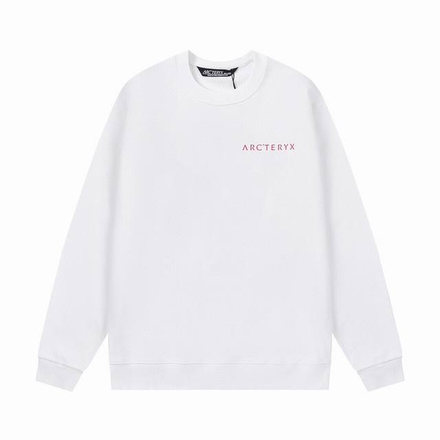 Arc*始祖鸟 早秋新款 三只鸟印花圆领卫衣 定制420G毛圈面料 数码喷印撞色重叠Logo 男女同款 圆领卫衣 颜色：黑 白 尺码：Xs-L