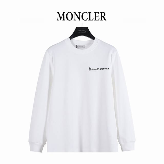 Moncler 蒙口 25Fw 简约胸口及下摆字母压胶长袖T恤 胸前小Logo及下摆小字母数字压胶 定织定染 水洗柔滑长绒棉、克重310克、最新专柜款，打底衫长
