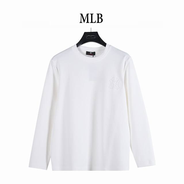 Mlb 洋基队 25Fw 后背暗纹大Logo拱桥刺绣长袖T恤 胸前小Logo及背后一整块大Logo采用最新拱桥绣工艺制作而成 区别市面普通刺绣工艺 非常重工的一