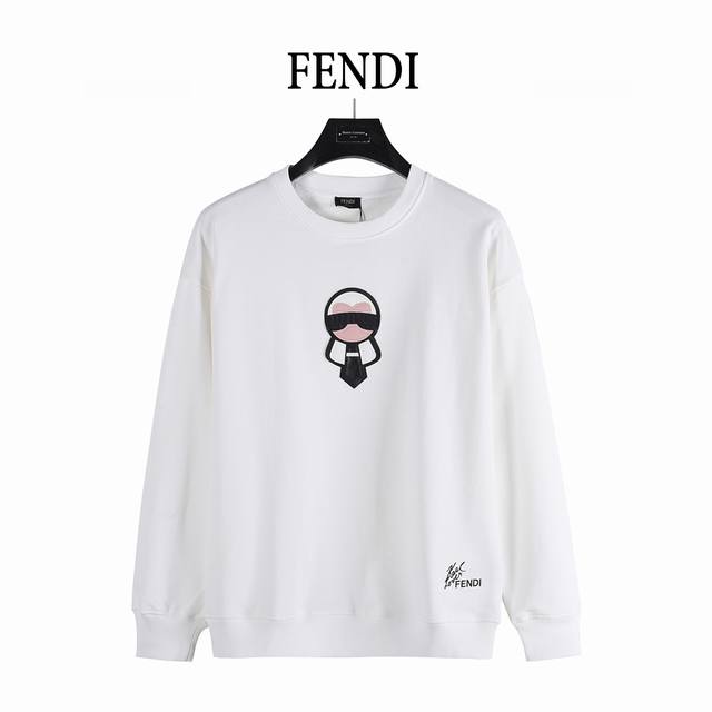 Fendi 芬迪 25Fw 老佛爷贴皮绣花字母签名Logo卫衣 Fd家族人气单品，代表性十足，规格感十足的精品。 420G精梳棉毛圈面料，手感细腻，穿着亲肤透气