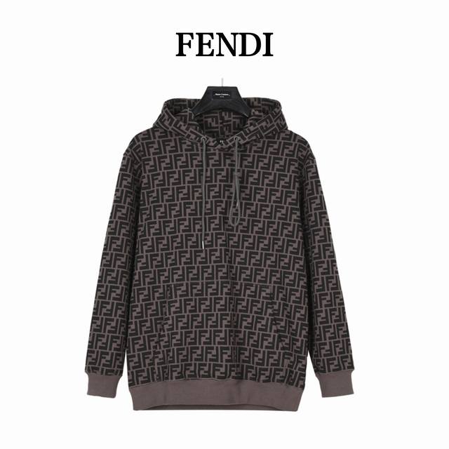 Fendi 芬迪 25Fw 双F元素满印Logo套装连帽卫衣 低调奢华，Fd经典元素，上身休闲舒适，衣身同色无色差，工费昂贵。 经典满幅Logo印花工艺，全部需