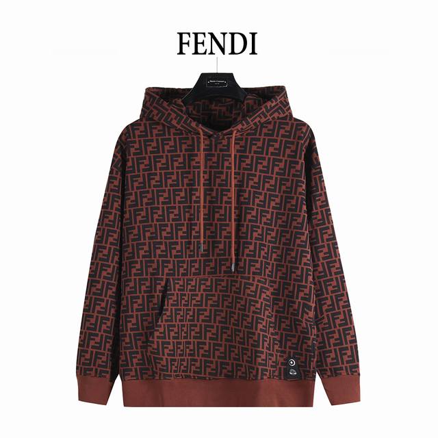 Fendi 芬迪 25Fw 双F元素满印Logo套装连帽卫衣 低调奢华，Fd经典元素，上身休闲舒适，衣身同色无色差，工费昂贵。 经典满幅Logo印花工艺，全部需
