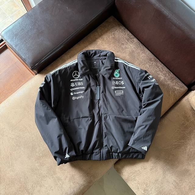 Adidas X Mercedes-Amg梅赛德斯 联名款 Mercedes Amg Ss25 Petronas F1 一级方程式车队 宽松拉链夹克外套 赛道科