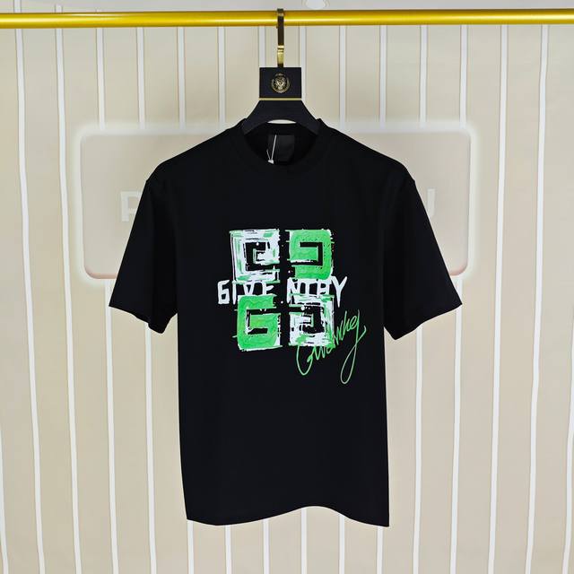G*Venchy 纪梵希2025春夏新款原单男士圆领短袖T恤 专柜同步售卖 高端品质 高版本 Os版型阔版 爆款印胶印花Logo图案设计 定制进口双股100%纯