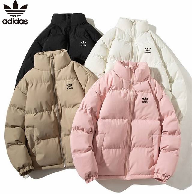 供 阿迪达斯Adidas三叶草冬季新款，男女同款立领百搭基础款休闲面包服棉服，男士加厚棉衣外套！ 经典情侣外套 细节在线，随意对比！专柜定色定染同款记忆面料硬度