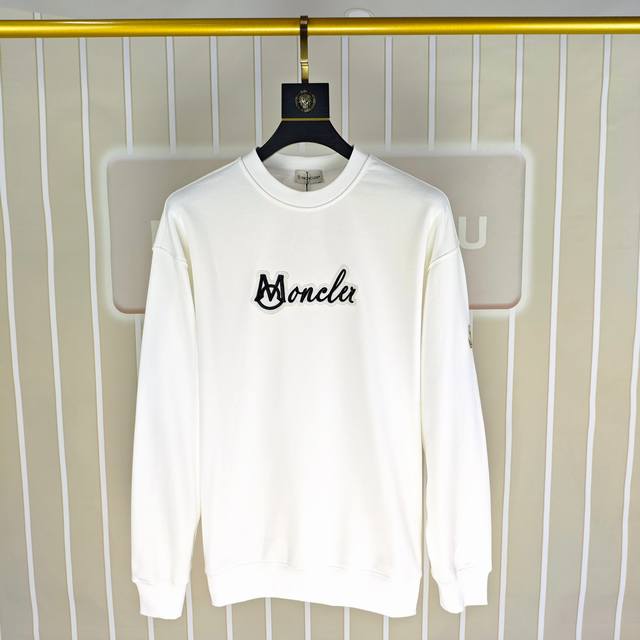 M*Ncler 蒙口2025秋冬新款原单男士休闲卫衣 高端定制 高版本 时尚百搭爆款Os宽松落肩偏大版型绣花Logo图案设计 原版进口420克双股纯棉面料 螺纹