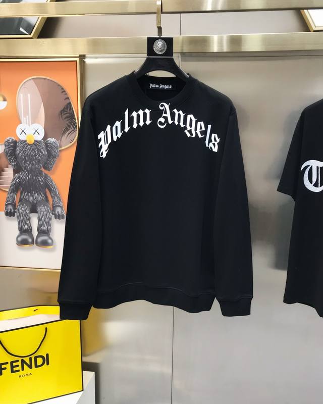 Palm Angels 棕榈天使2025秋冬新款原单男士休闲卫衣 高端定制 高版本 时尚百搭爆款Os宽松偏大版型原版进口420克双股纯棉面料 螺纹袖口.领口衣摆