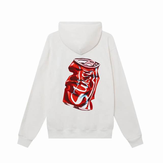 Stussy斯图西 可口可乐汽水印花 初秋新款高品质宽松连帽卫衣 男女情侣款 面料：重磅纯棉380毛圈面料 工艺：Os宽松版型偏大，质感精梳棉面料，走线均是全身